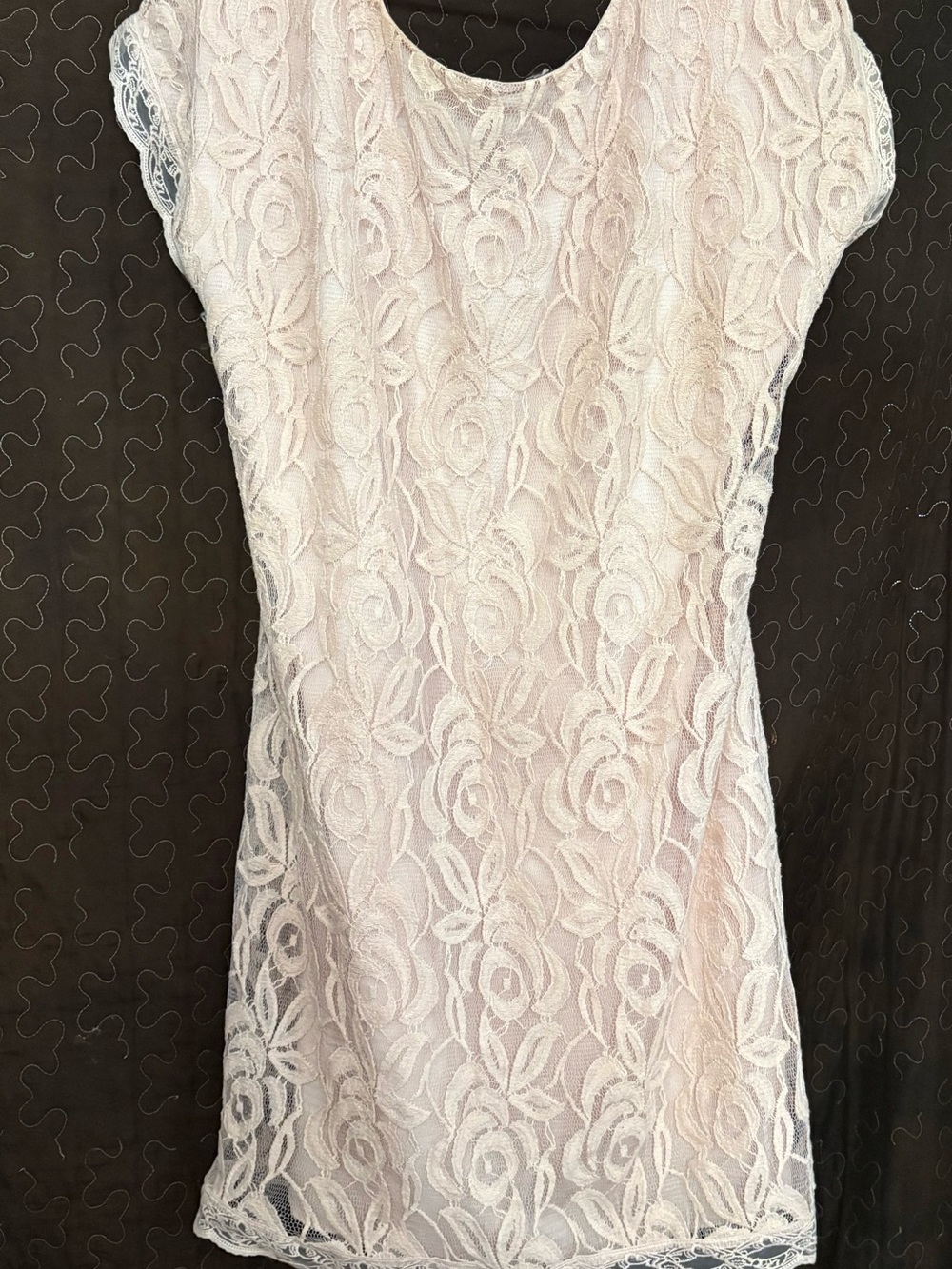 Women's Lace Overlay Dress in Blush Rose - Brand DressT